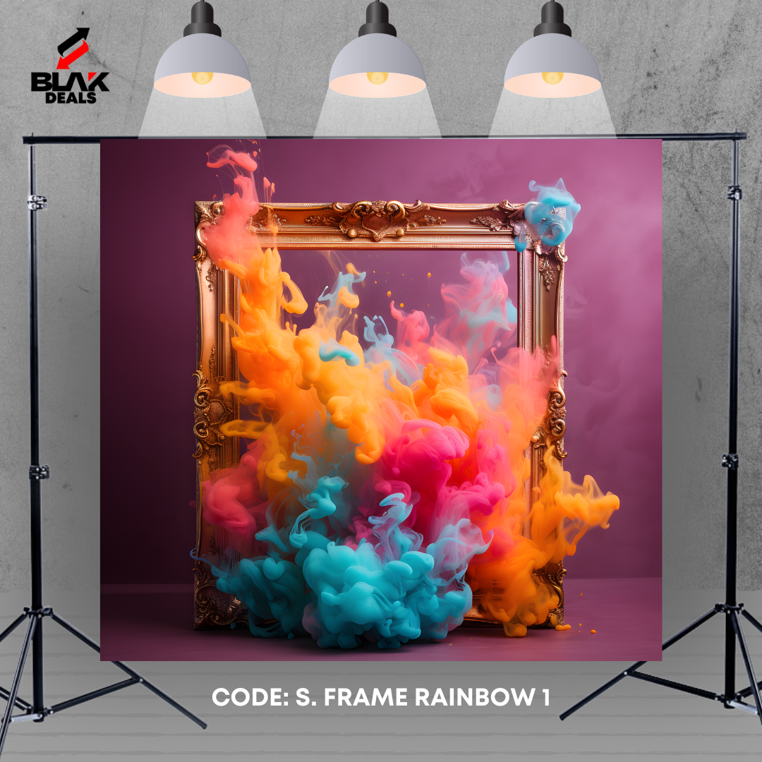 Rainbow Smoke Frame Maternity Portrait Photography Backdrop Photoshoot | BLAK Deals