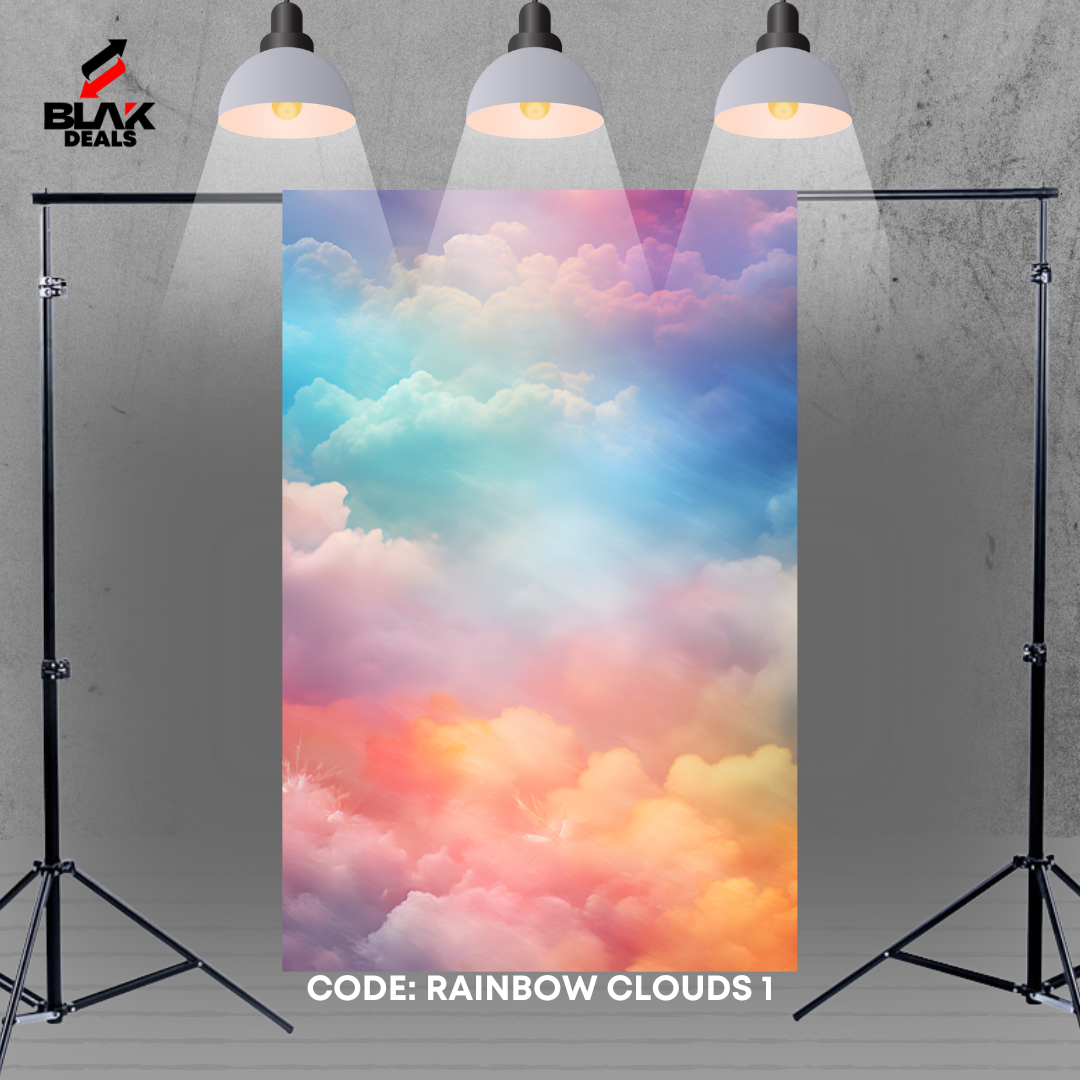 Rainbow Clouds Heaven Maternity Portrait Photography Backdrop Photoshoot | BLAK Deals