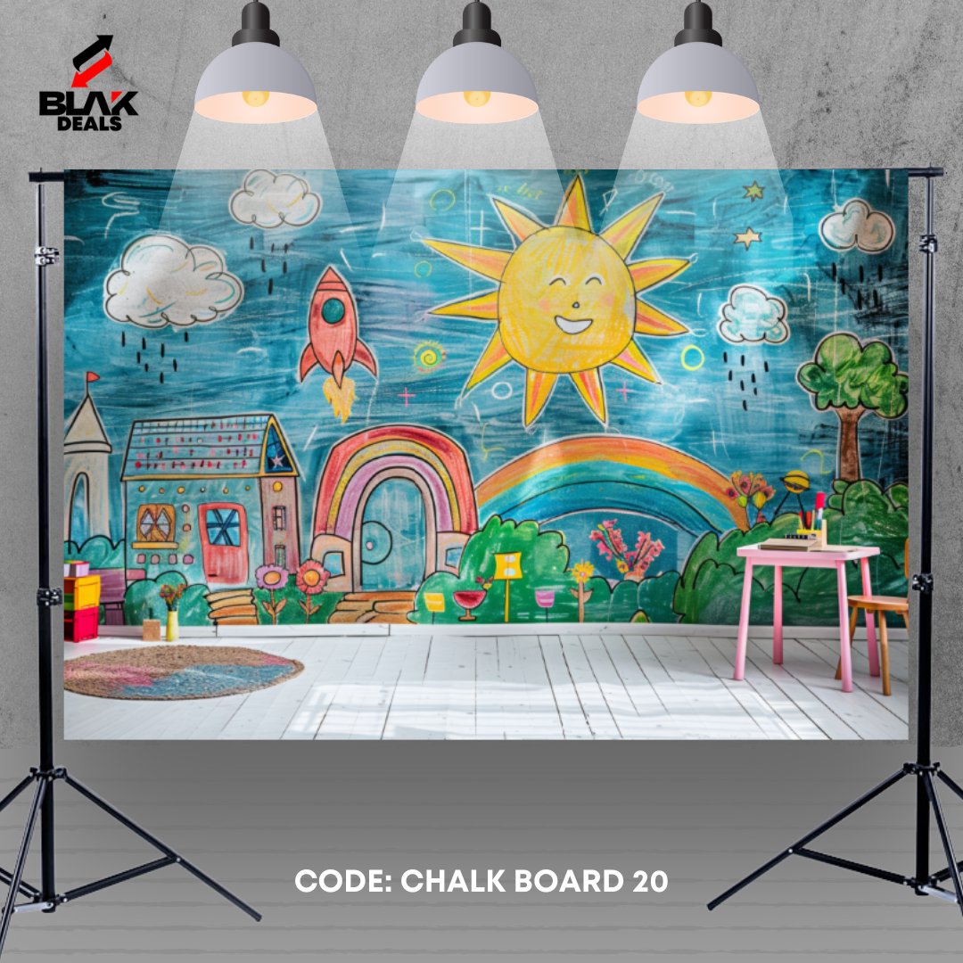 Chalk Board Student Back to School Kids Newborn Toddler Photography Backdrop Photoshoot | BLAK Deals