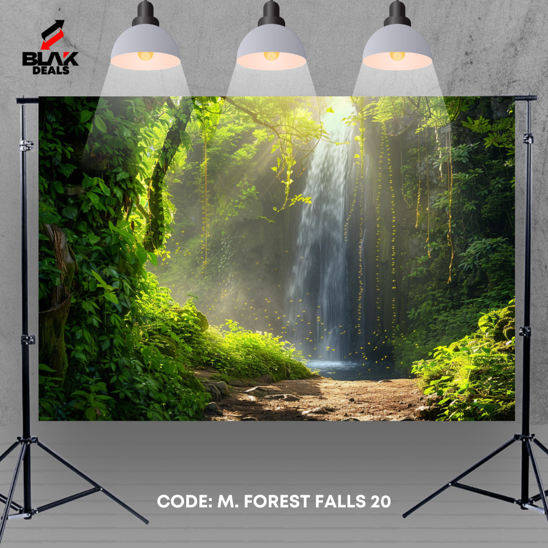 Magical Forest Waterfall Jungle Maternity Family Couple Photography Backdrop Photoshoot | BLAK Deals