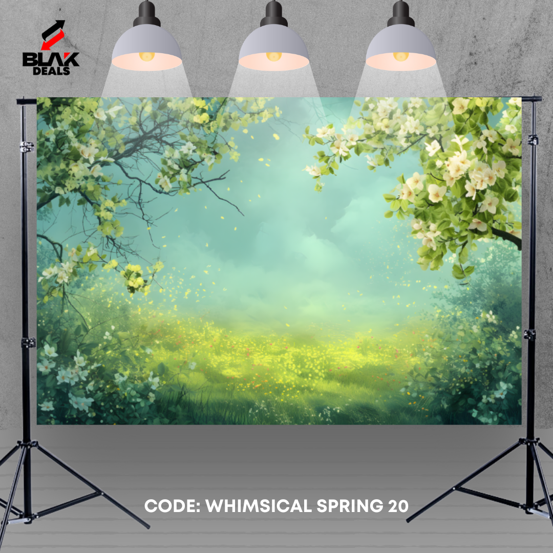 Garden Whimiscal Floral Family Maternity Couple Spring Photography Backdrop Photoshoot | BLAK Deals