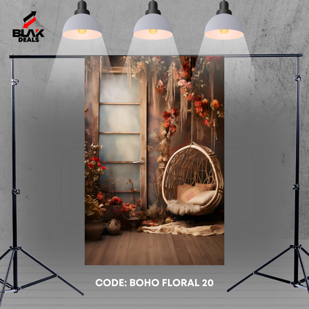 Boho Floral Room Family Maternity Couple  Wedding Photography Backdrop Photoshoot | BLAK Deals