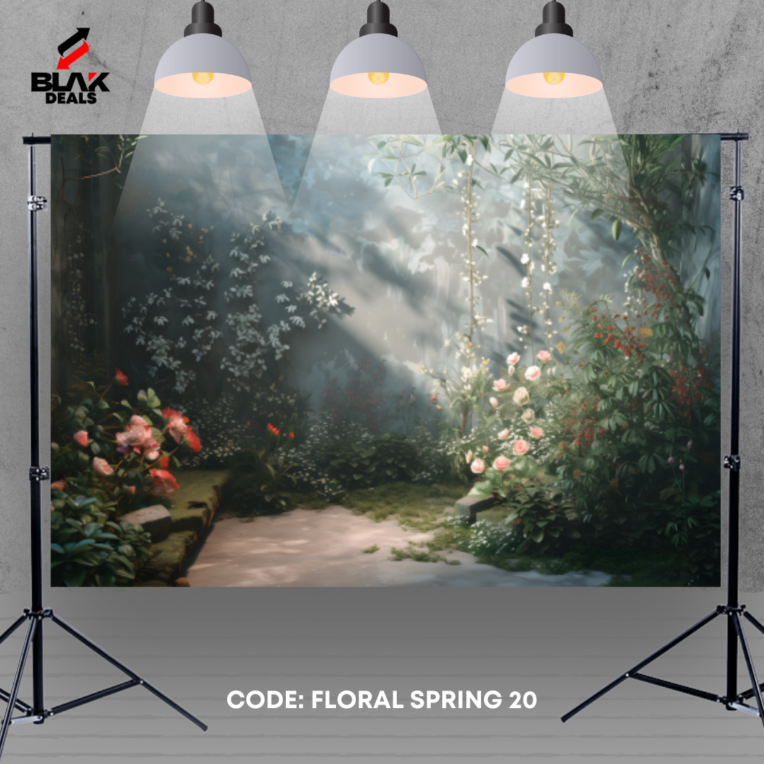 Floral Spring Wall Fine Art Family Maternity Couple  Photography Backdrop Photoshoot | BLAK Deals