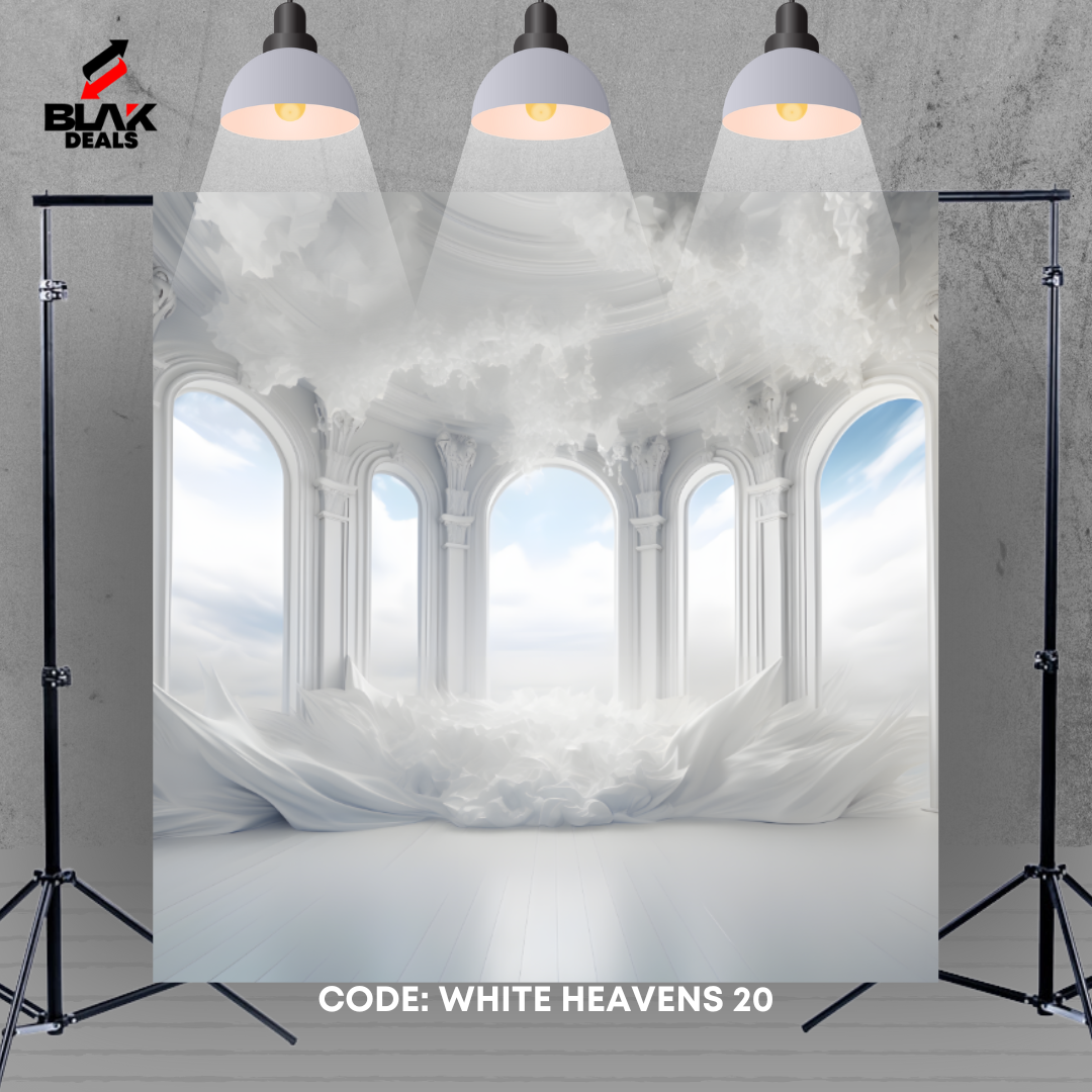 White Heavens Arc Clouds Marble Family Maternity Couple Photography Backdrop Photoshoot | BLAK Deals