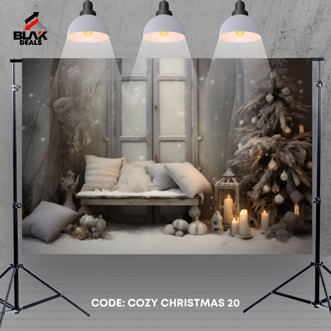 Cozy Christmas Family Couple Photography Backdrop Photoshoot | BLAK Deals