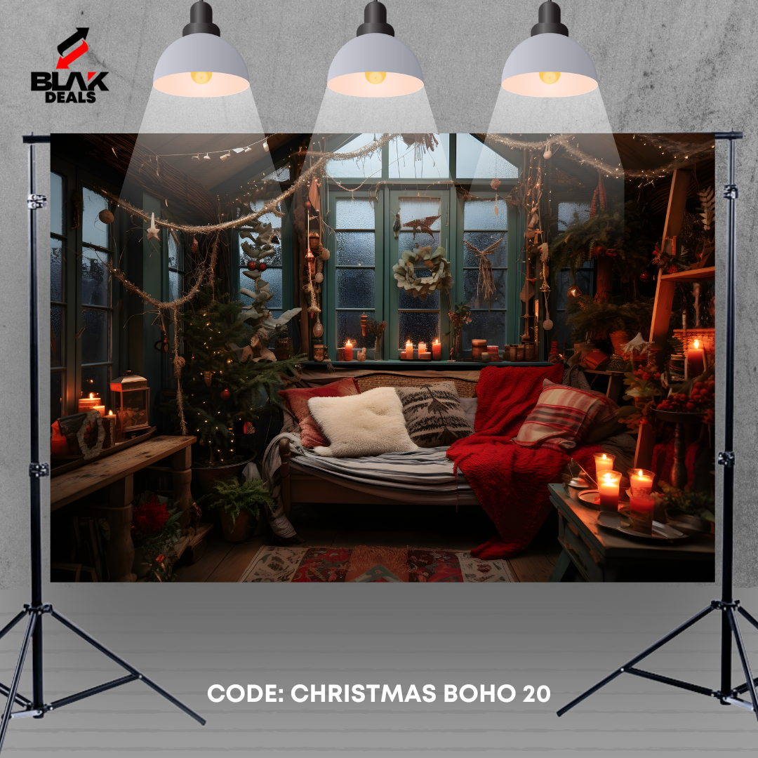 Boho Christmas Family Couple Photography Backdrop Photoshoot | BLAK Deals