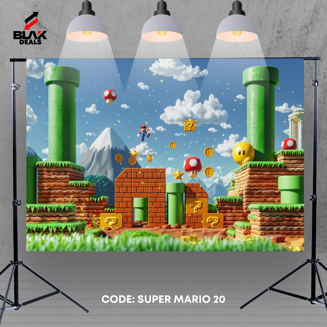 Super Mario Kids Toddler Newborn Photography Backdrop Photoshoot | BLAK Deals