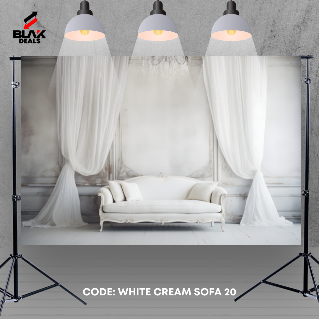 White & Cream Sofa Room Marble Family Maternity Couple Photography Backdrop Photoshoot | BLAK Deals