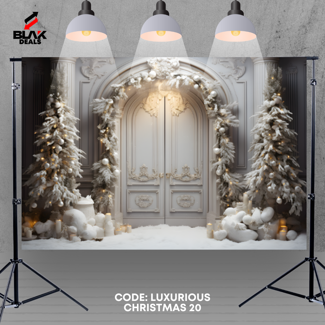 Luxurious Christmas Elegant Family Couple Photography Backdrop Photoshoot | BLAK Deals