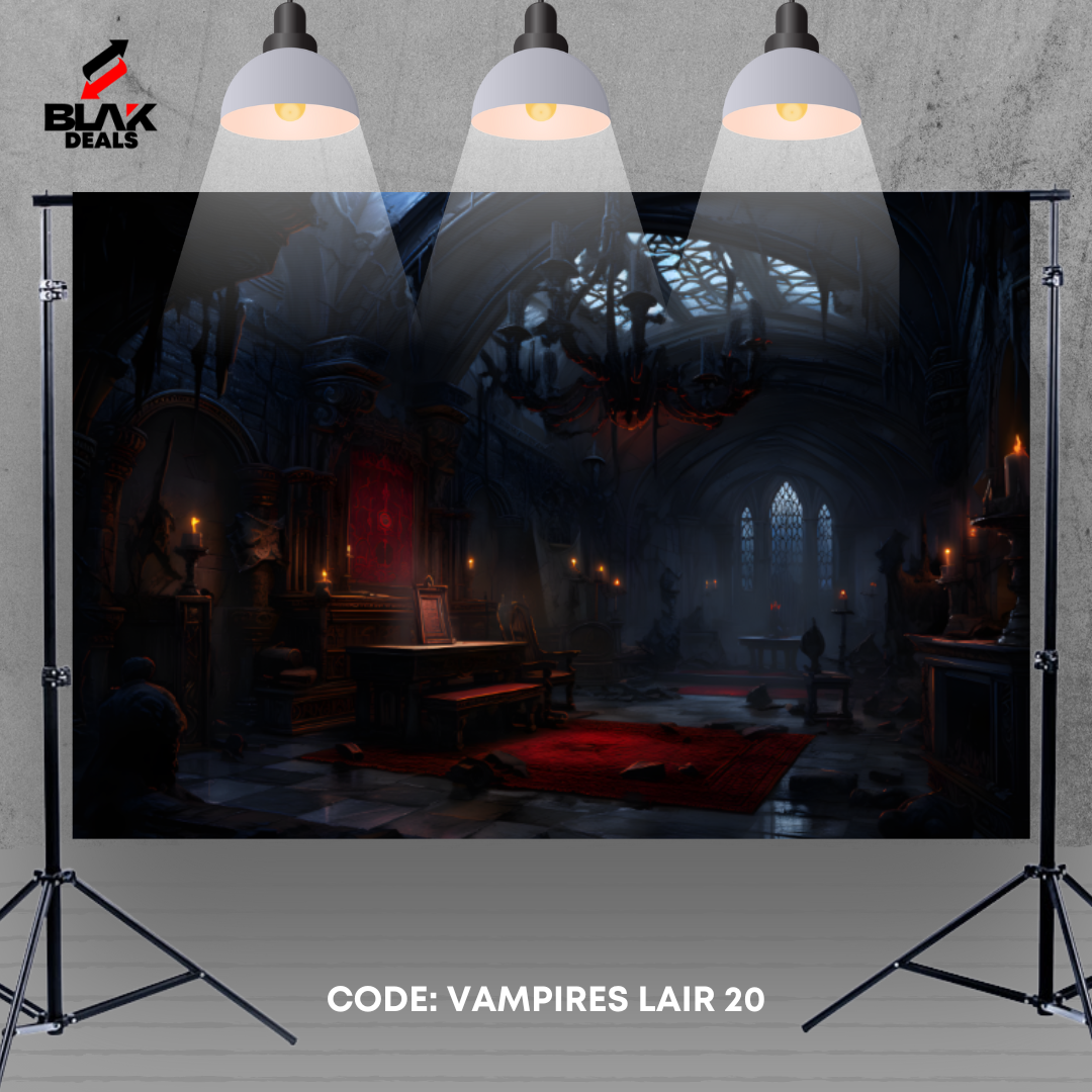 Vampire's Lair Halloween Photography Backdrop Photoshoot | BLAK Deals