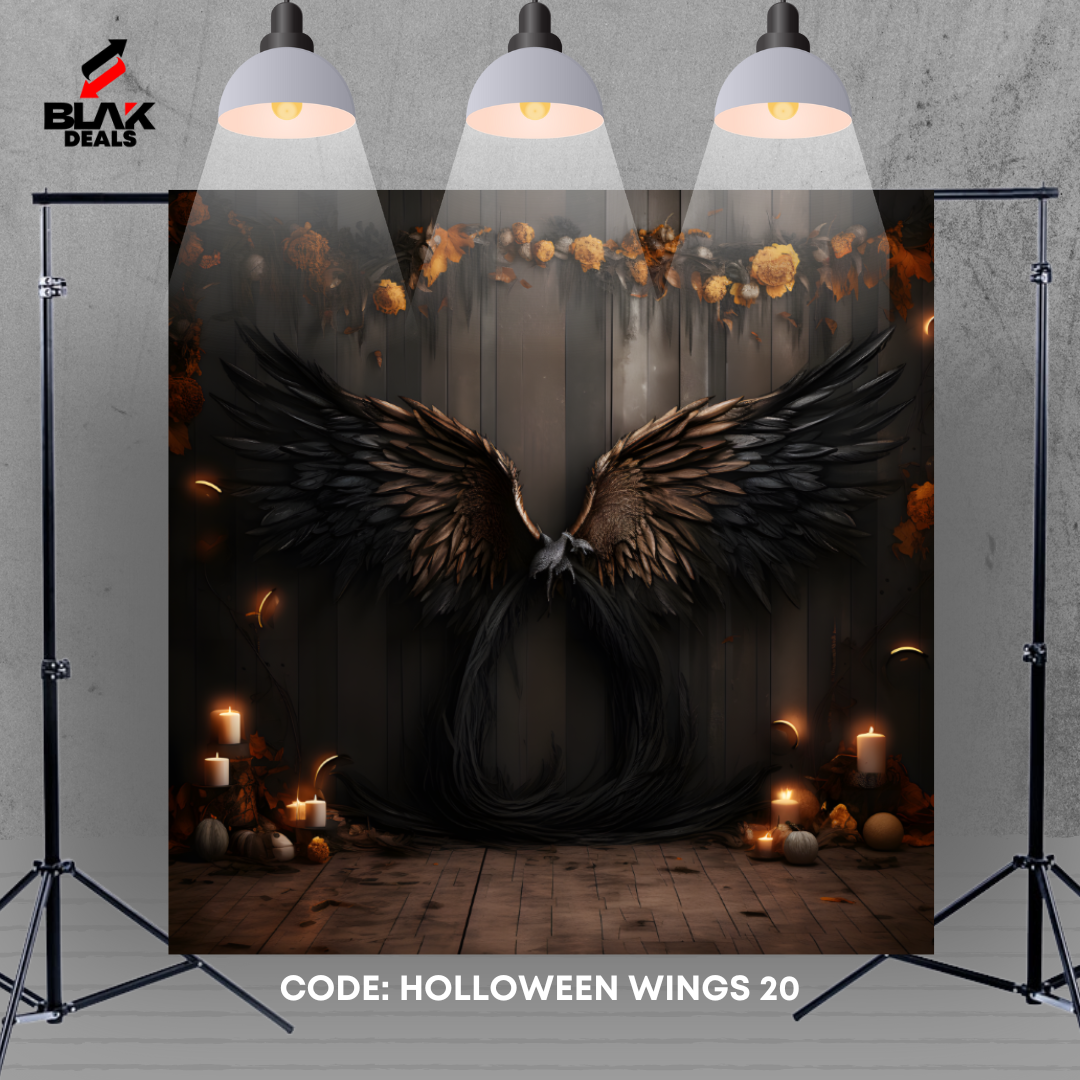 Wings Halloween Photography Backdrop Photoshoot | BLAK Deals