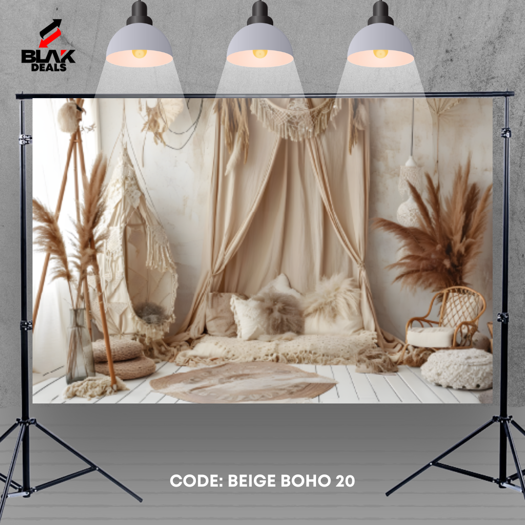 Wall Room Boho Family Maternity Couple Beige Photography Backdrop Photoshoot | BLAK Deals