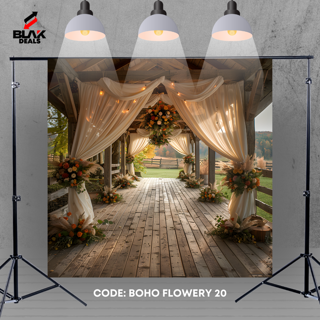 Floral Boho Boho  Family Maternity Couple Photography Backdrop Photoshoot | BLAK Deals