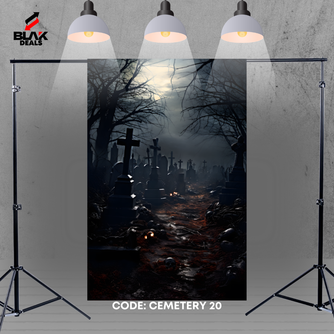 Cemetery Halloween Photography Backdrop Photoshoot | BLAK Deals