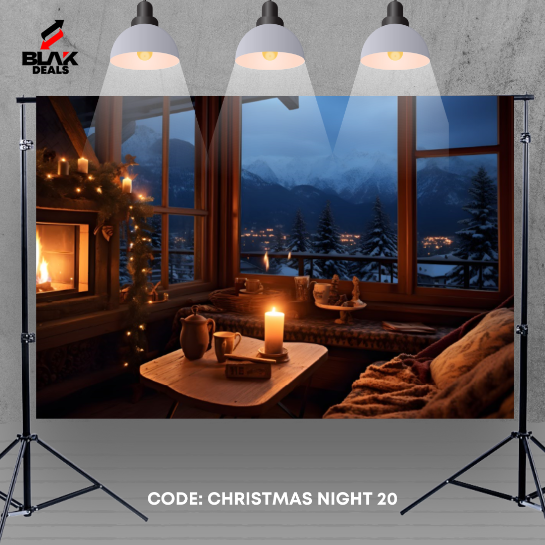 Christmas Night Family Couple Photography Backdrop Photoshoot | BLAK Deals