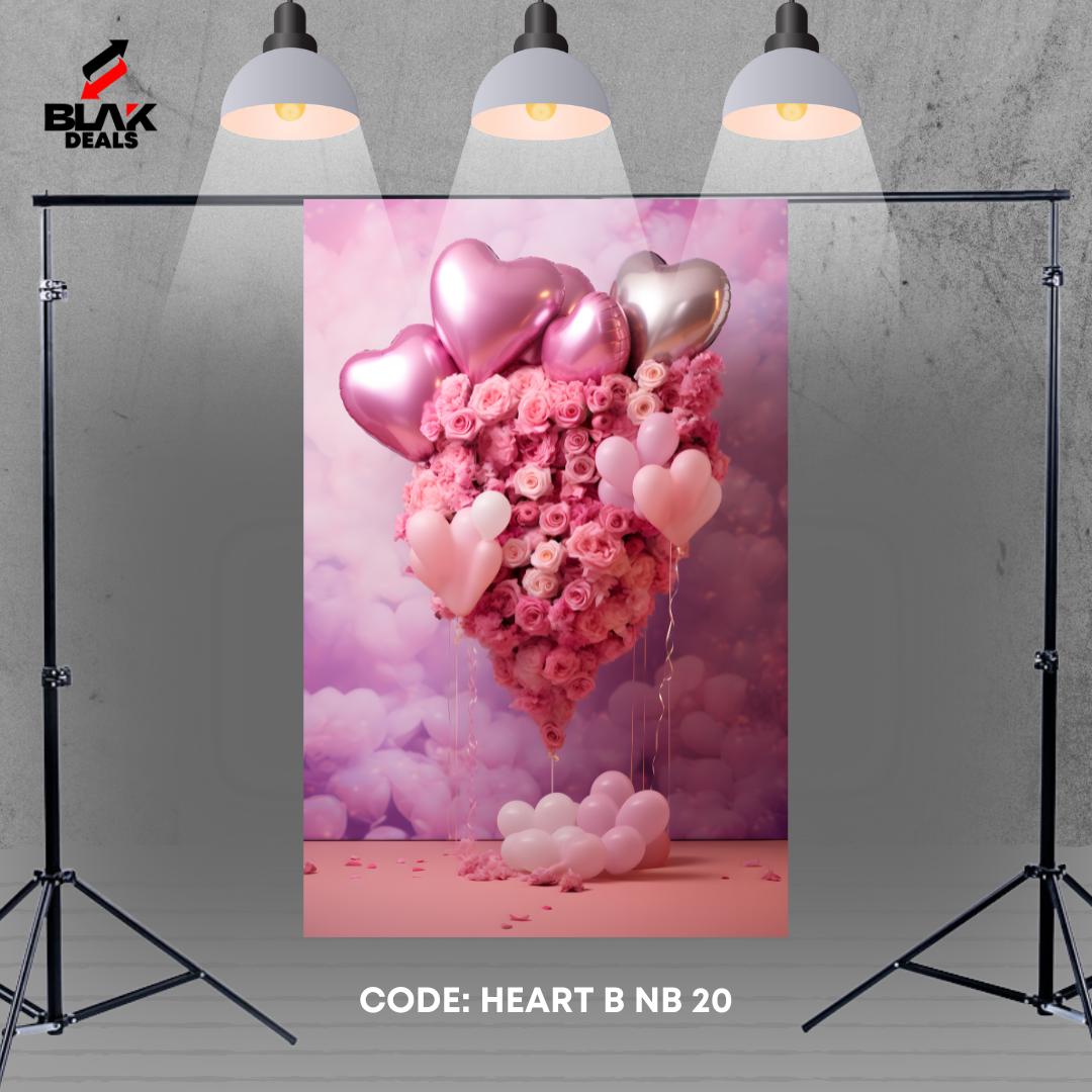 Heart Balloon Family Maternity Couple Valentines Photography Backdrop Photoshoot | BLAK Deals