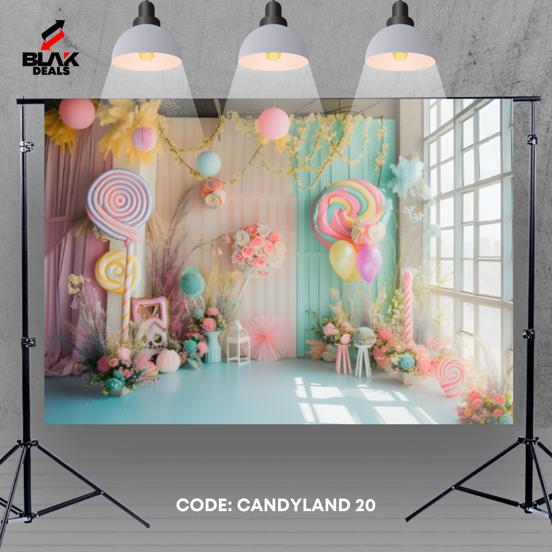 Candyland Kids Toddler Newborn Photography Backdrop Photoshoot | BLAK Deals