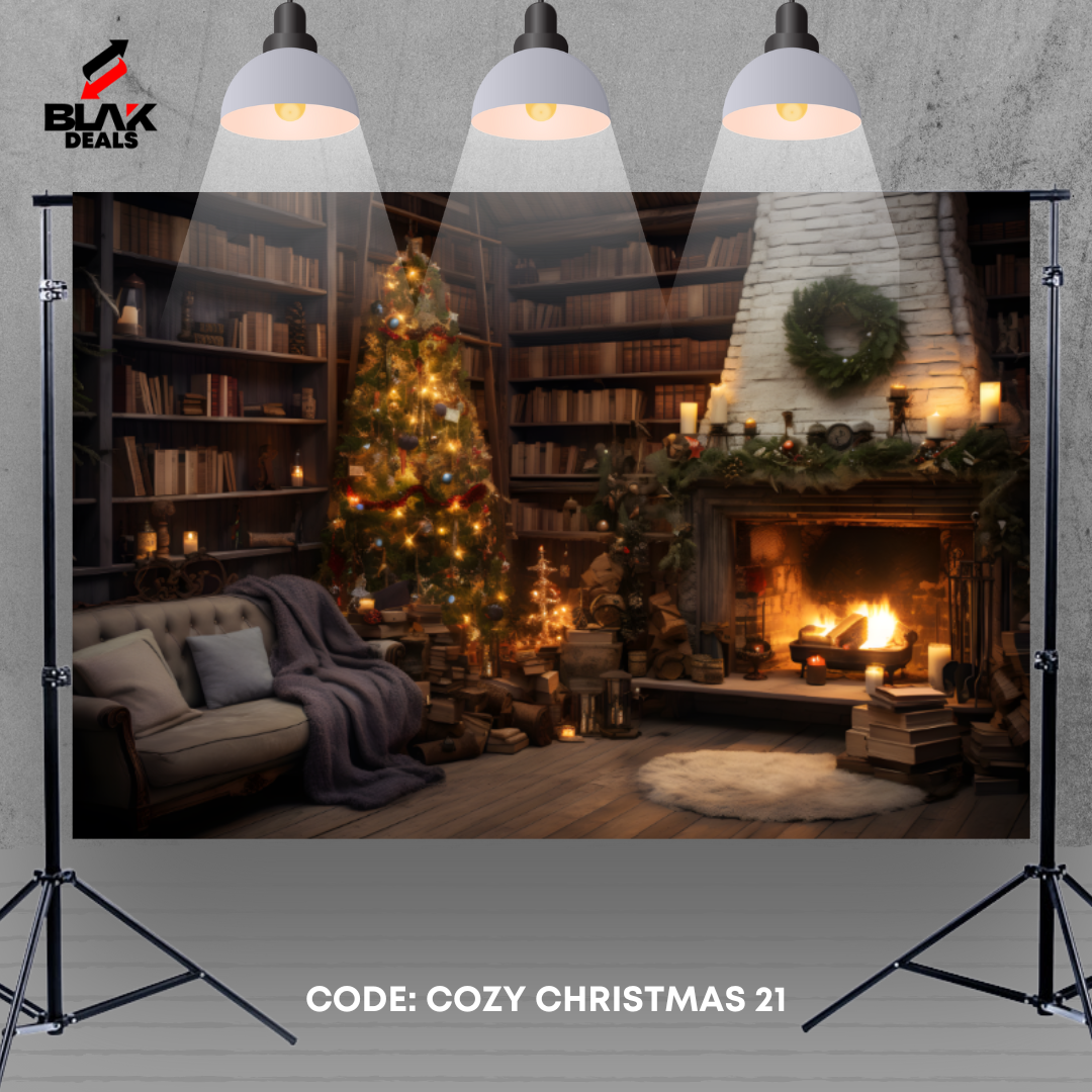 Cozy Christmas Family Couple Photography Backdrop Photoshoot | BLAK Deals