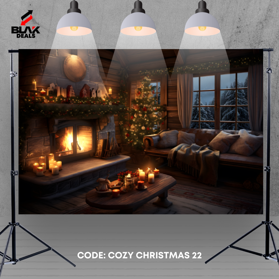 Cozy Christmas Family Couple Photography Backdrop Photoshoot | BLAK Deals