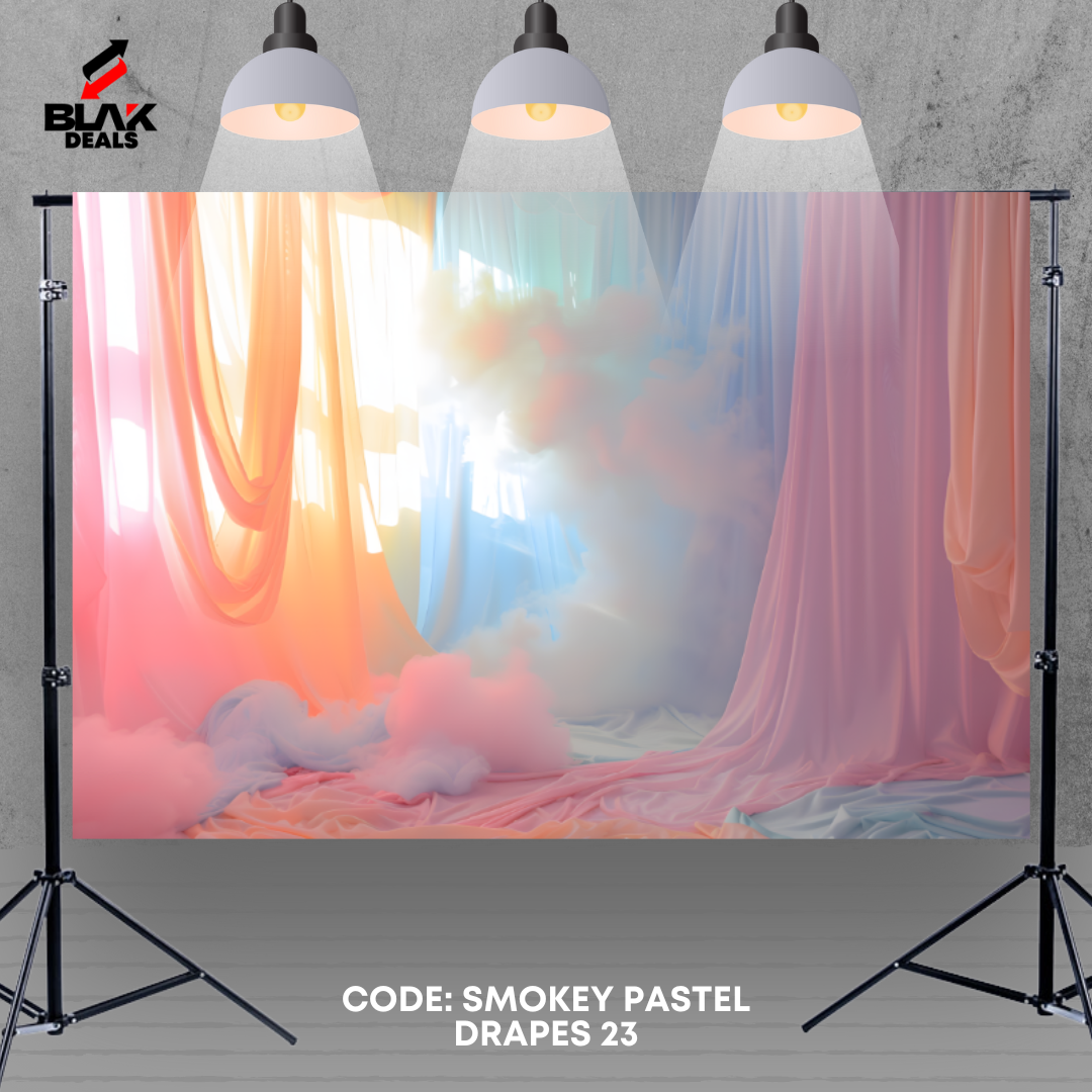 Smokey Pastel Flowing Drapes Family Couple Maternity Photography Backdrop Photoshoot | BLAK Deals