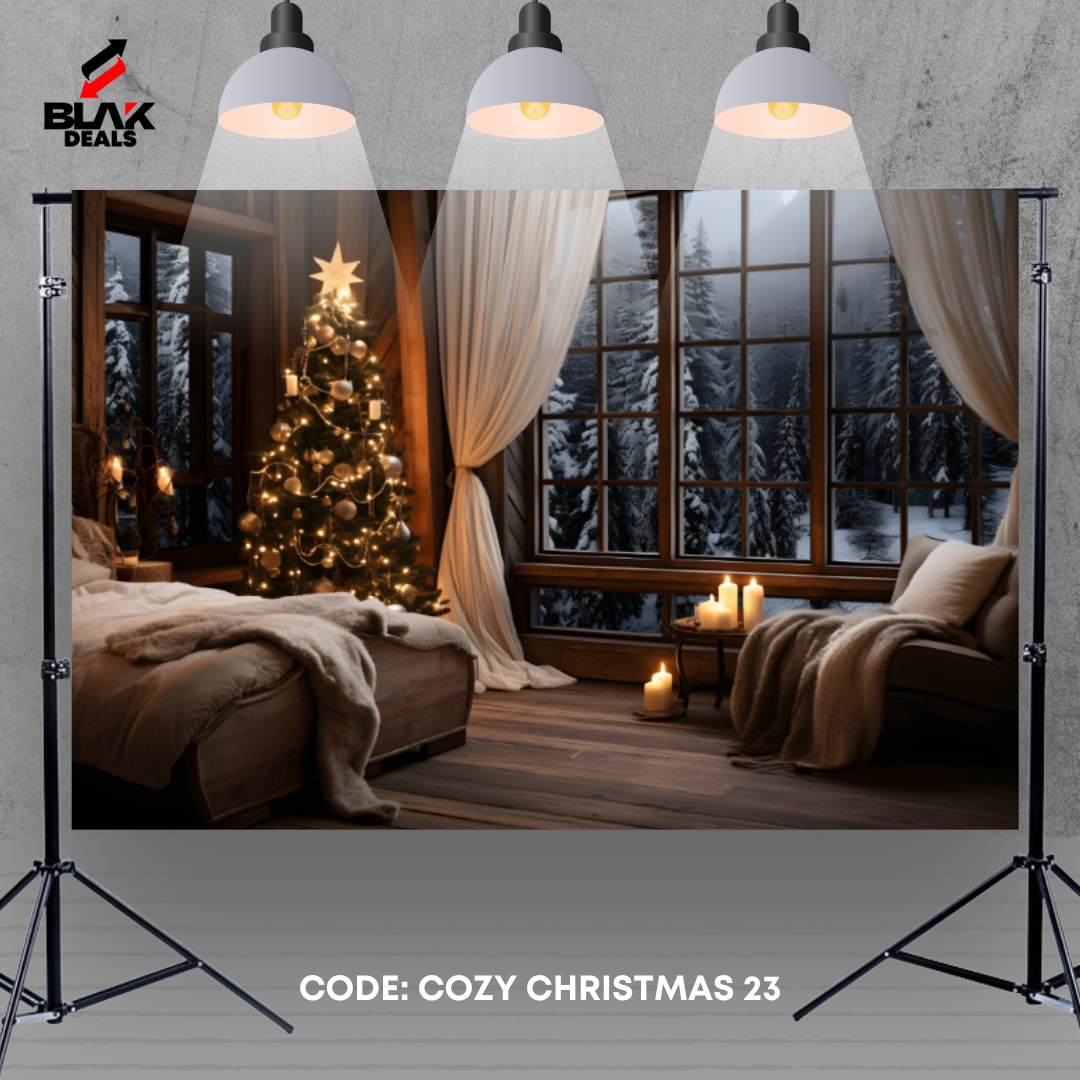Cozy Christmas Family Couple Photography Backdrop Photoshoot | BLAK Deals