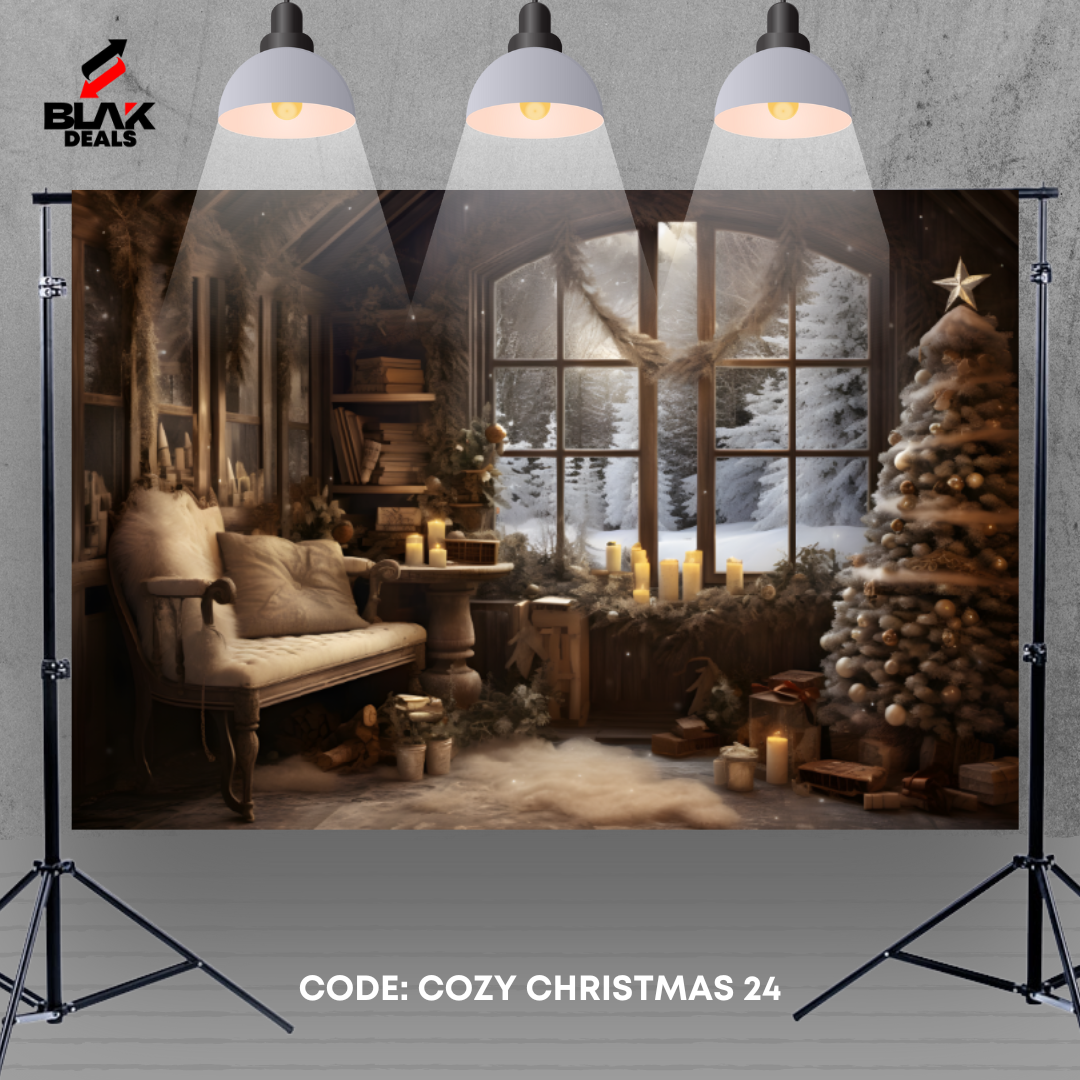 Cozy Christmas Family Couple Photography Backdrop Photoshoot | BLAK Deals