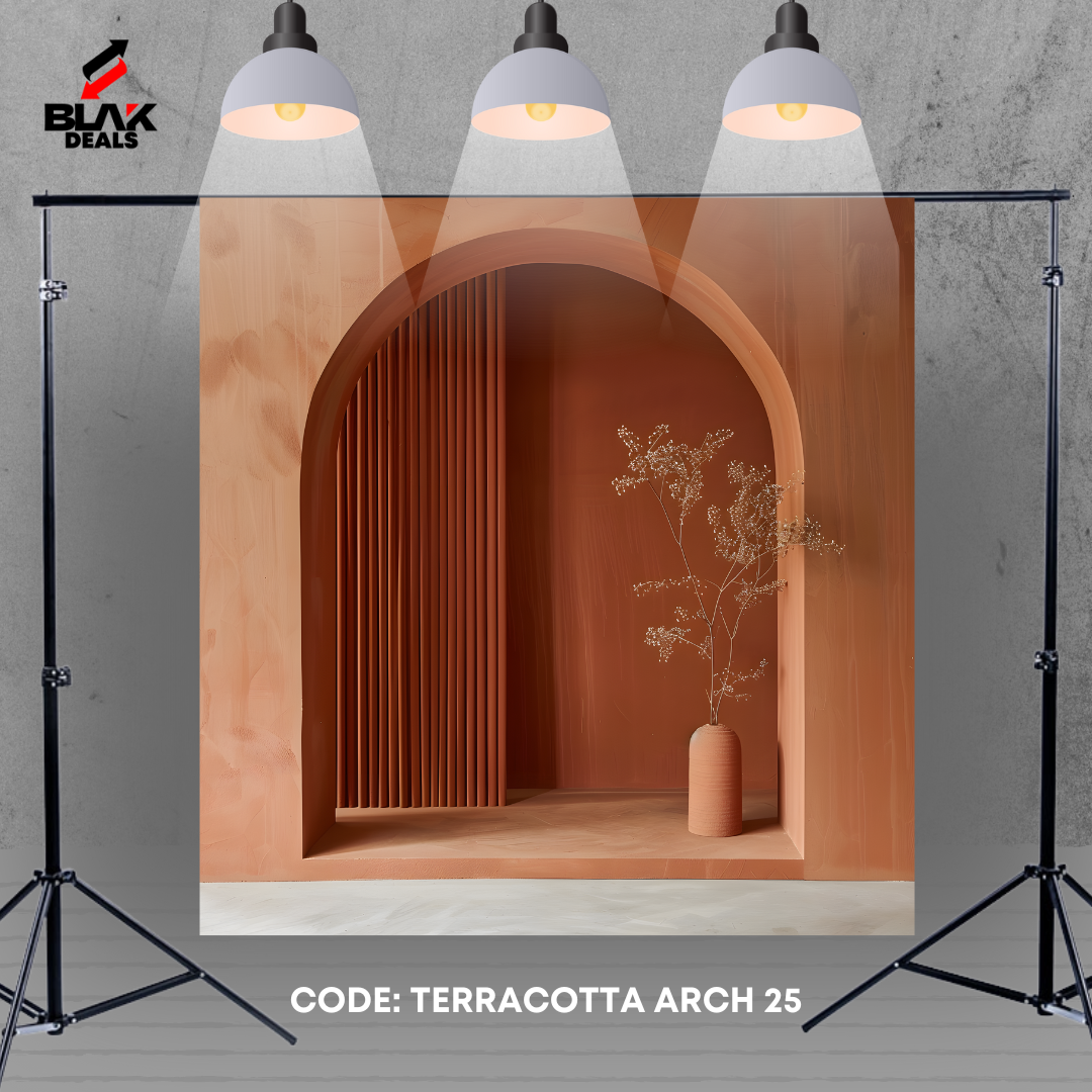 Terracotta Vintage Arc Family Maternity Minimal Brown Photography Backdrop Photoshoot | BLAK Deals