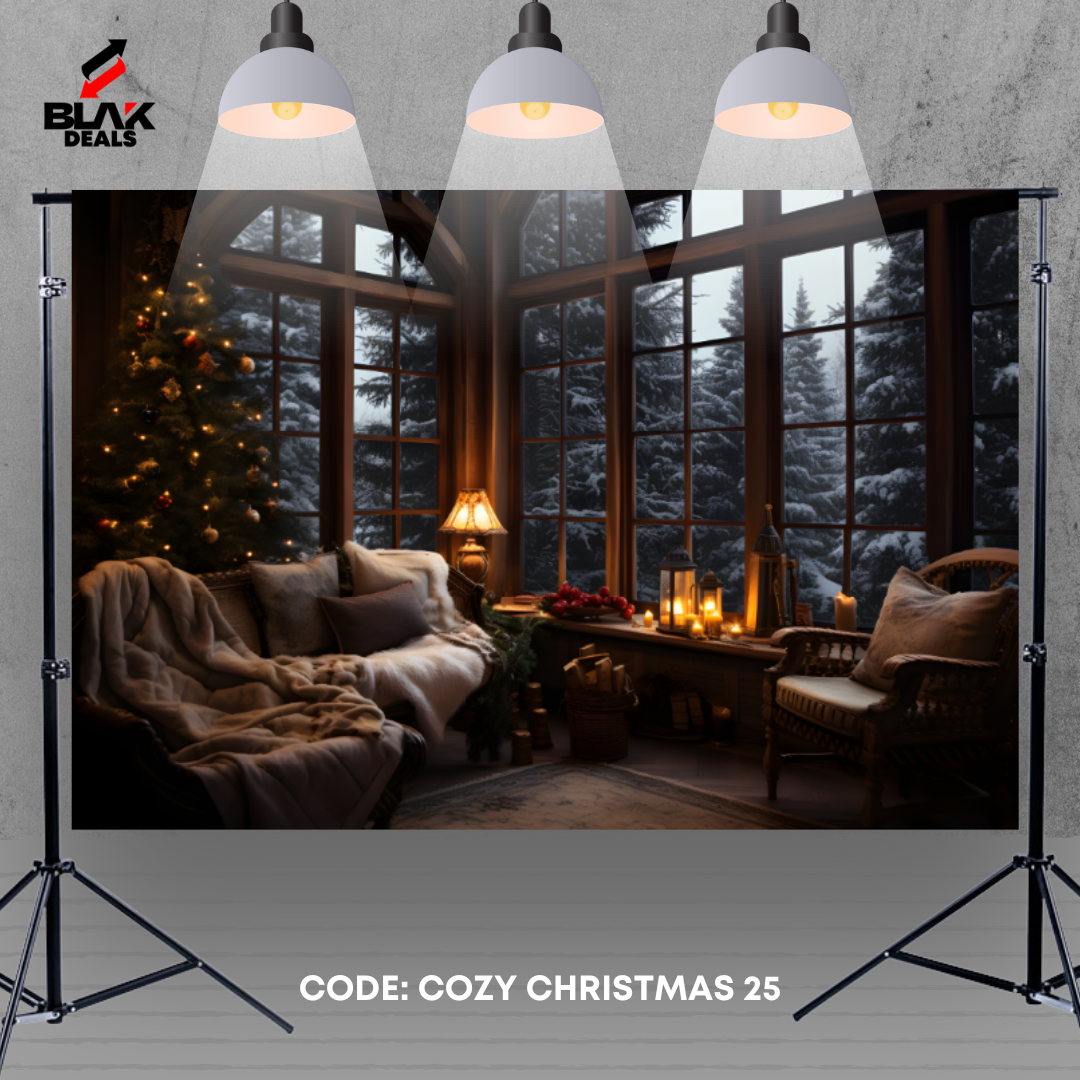 Cozy Christmas Family Couple Photography Backdrop Photoshoot | BLAK Deals