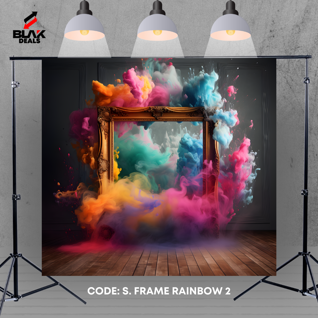 Rainbow Smoke Frame Maternity Portrait Photography Backdrop Photoshoot | BLAK Deals