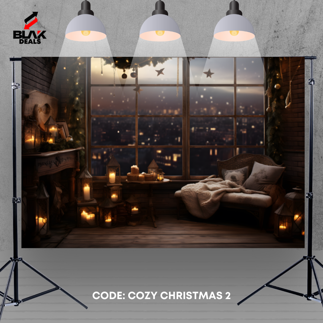 Cozy Christmas Family Couple Photography Backdrop Photoshoot | BLAK Deals