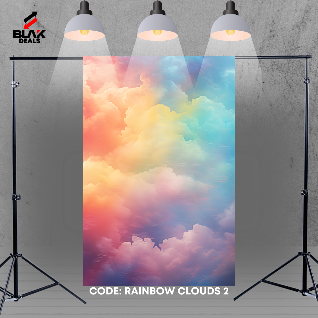 Rainbow Clouds Heaven Maternity Portrait Photography Backdrop Photoshoot | BLAK Deals