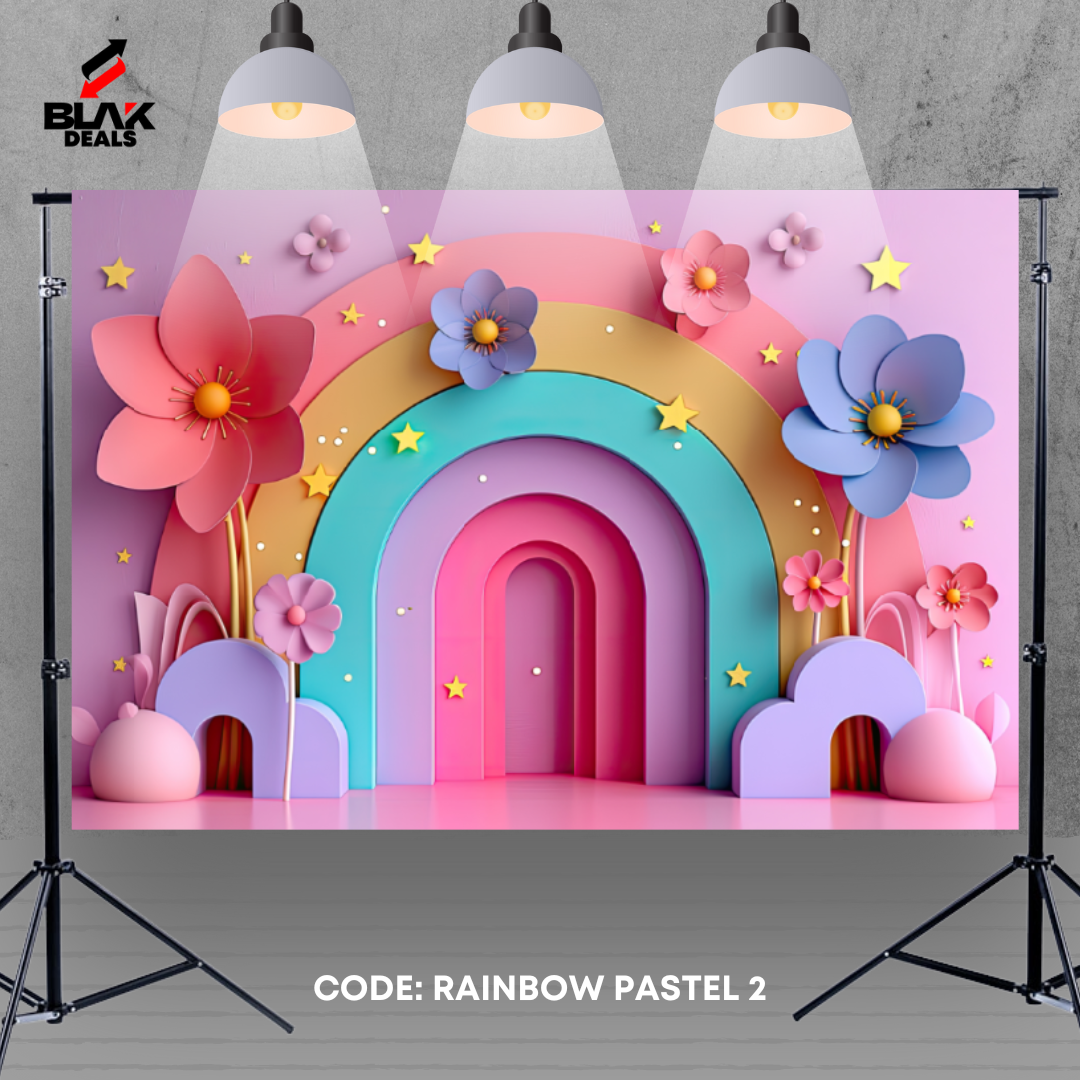 Rainbow Pastel Kids Toddler Newborn Photography Backdrop Photoshoot | BLAK Deals