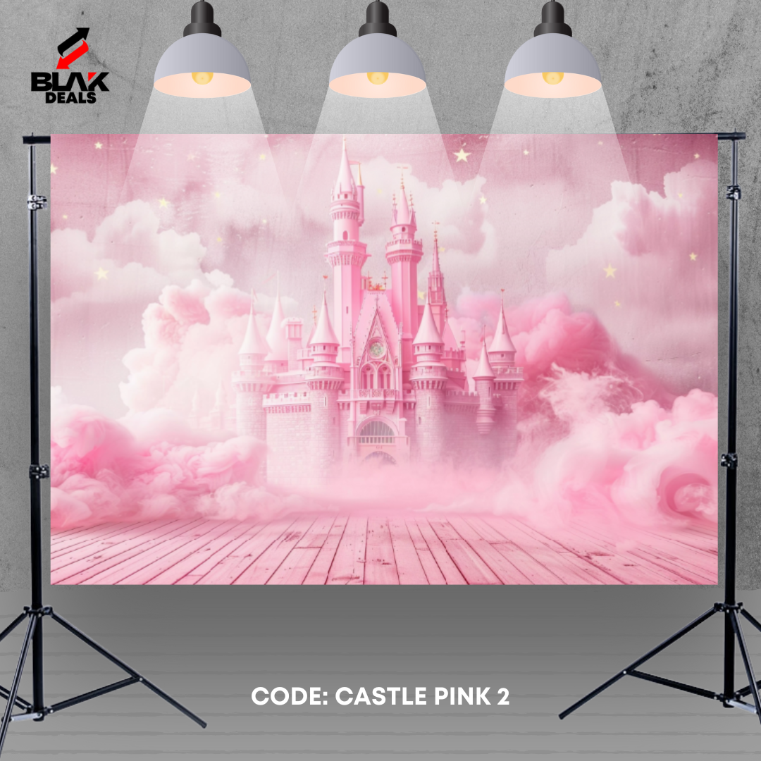 Castle Pink Fairytale Kids Newborn Toddler Photography Backdrop Photoshoot | BLAK Deals