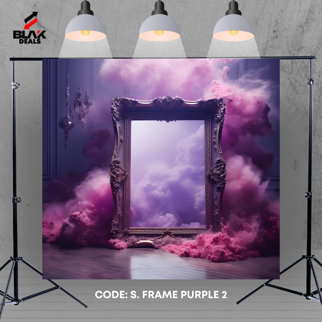 Purple Smoke Frame Maternity Portrait Photography Backdrop Photoshoot | BLAK Deals