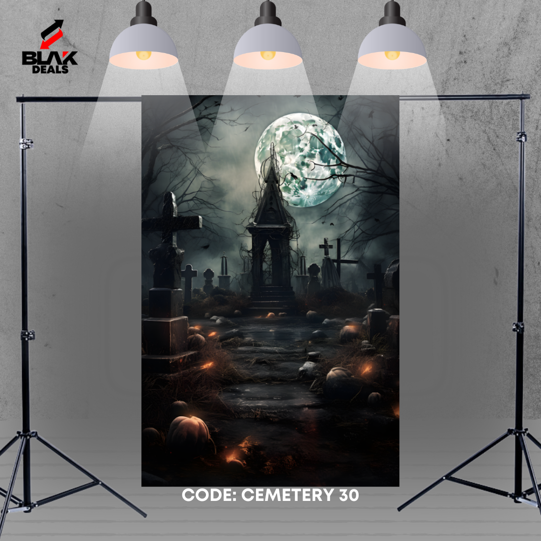 Cemetery Halloween Photography Backdrop Photoshoot | BLAK Deals