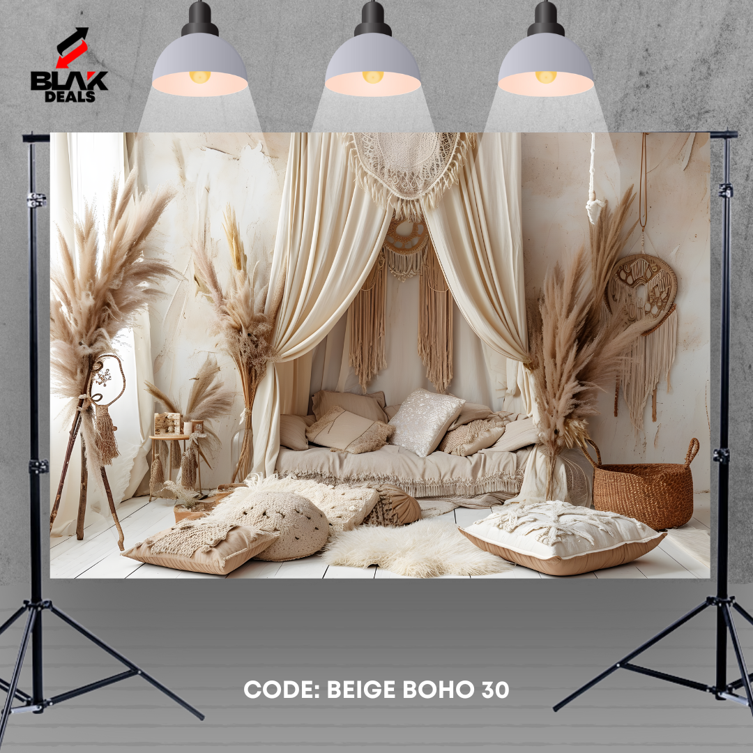 Wall Room Boho Family Maternity Couple Beige Photography Backdrop Photoshoot | BLAK Deals