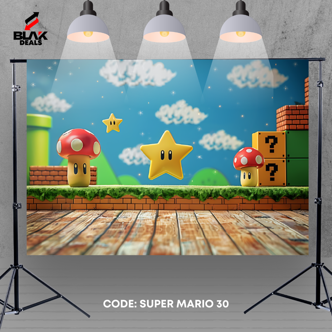 Super Mario Kids Toddler Newborn Photography Backdrop Photoshoot | BLAK Deals