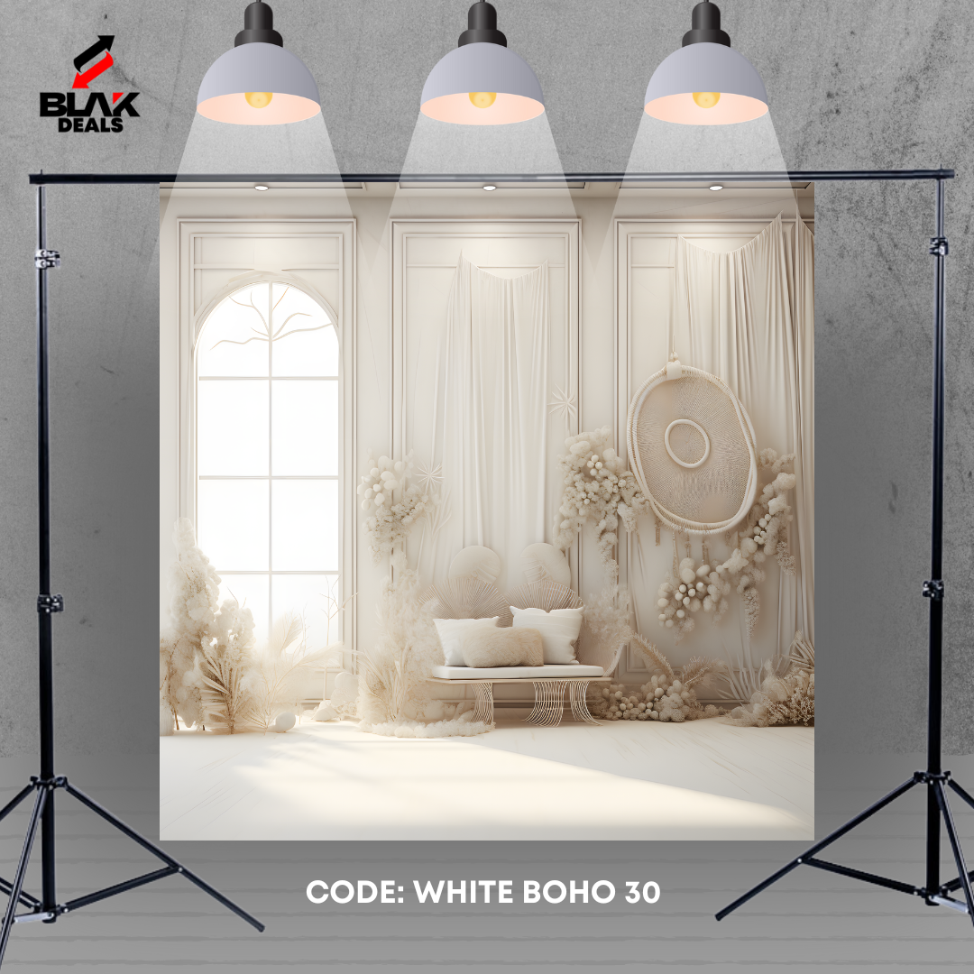 White Boho Family Maternity Couple  Photography Backdrop Photoshoot | BLAK Deals