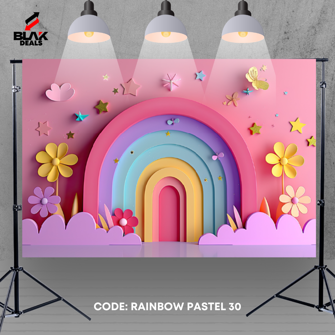 Rainbow Pastel Kids Toddler Newborn Photography Backdrop Photoshoot | BLAK Deals