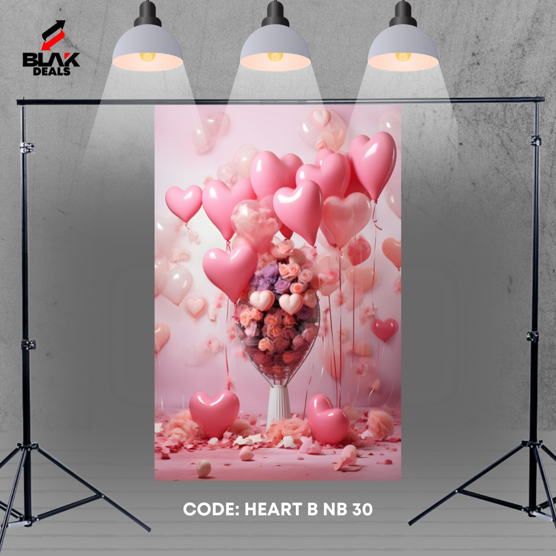 Heart Balloon Family Maternity Couple Valentines Photography Backdrop Photoshoot | BLAK Deals