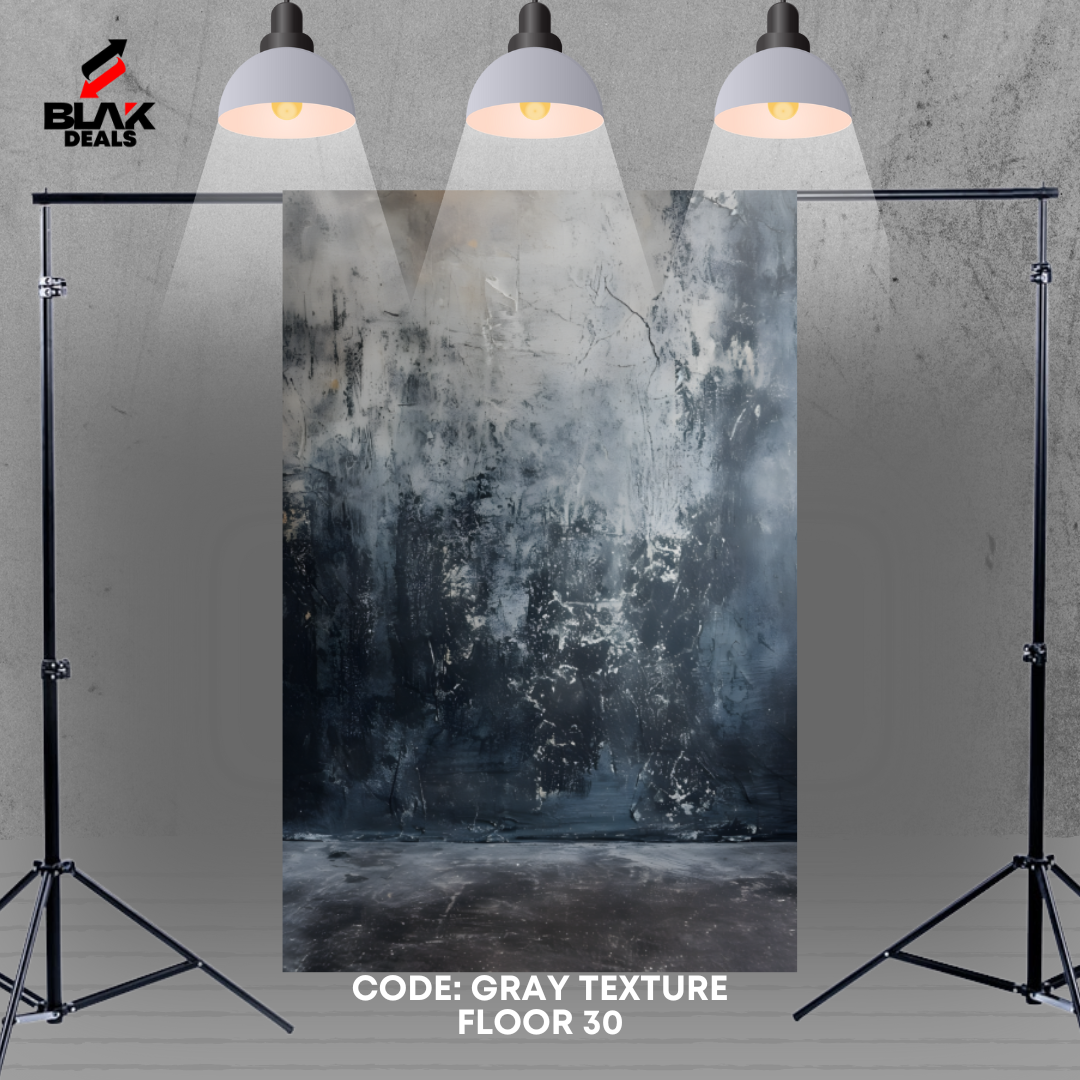 Gray w/ Floor Texture Family Couple Portrait Maternity Photography Backdrop Photoshoot | BLAK Deals