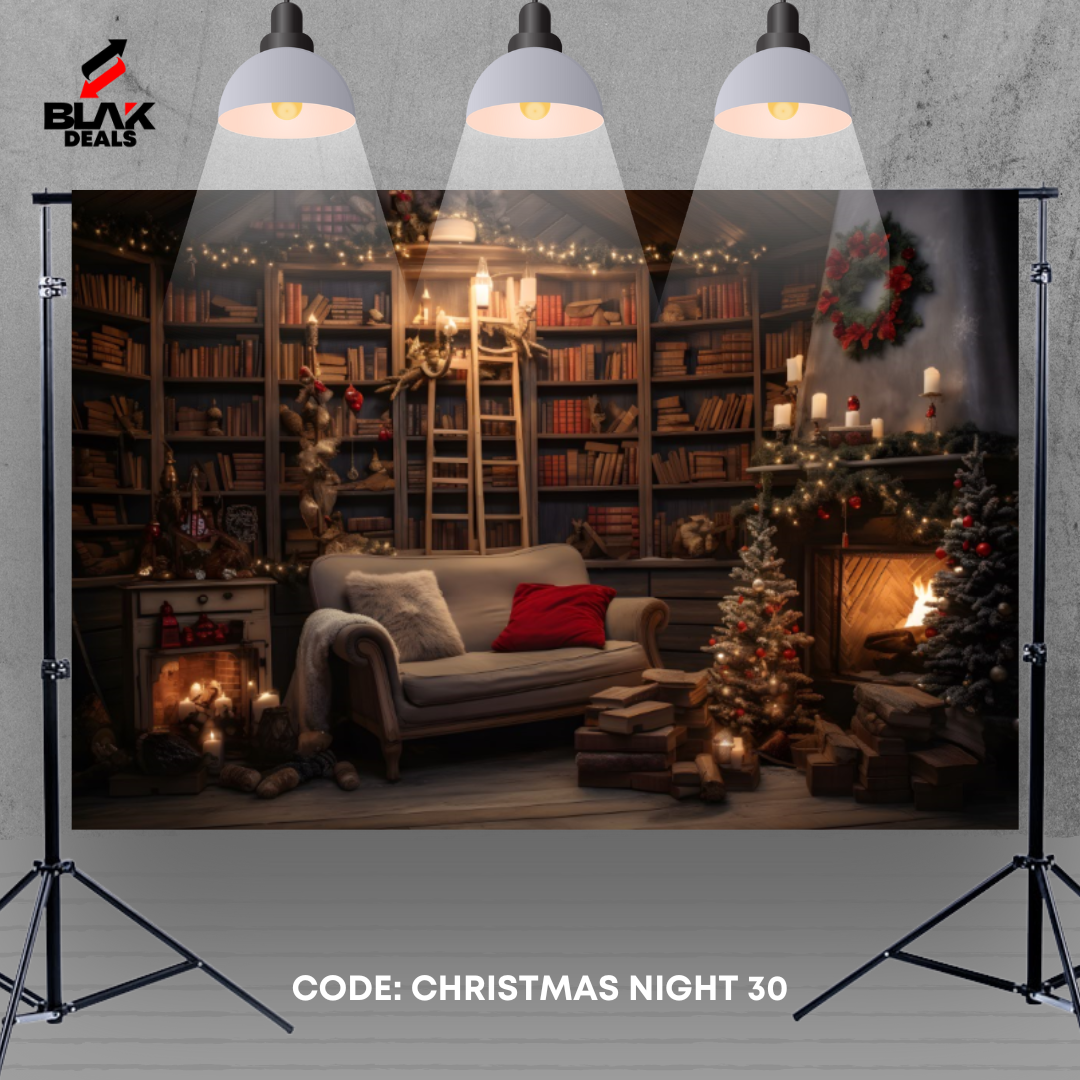 Christmas Night Family Couple Photography Backdrop Photoshoot | BLAK Deals