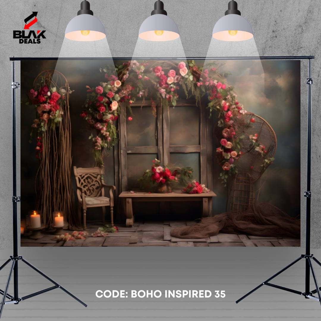 Wall Arch BohoFamily Maternity Couple  Beige Photography Backdrop Photoshoot | BLAK Deals