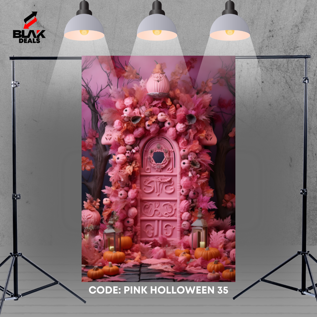 Pink Halloween Photography Backdrop Photoshoot | BLAK Deals
