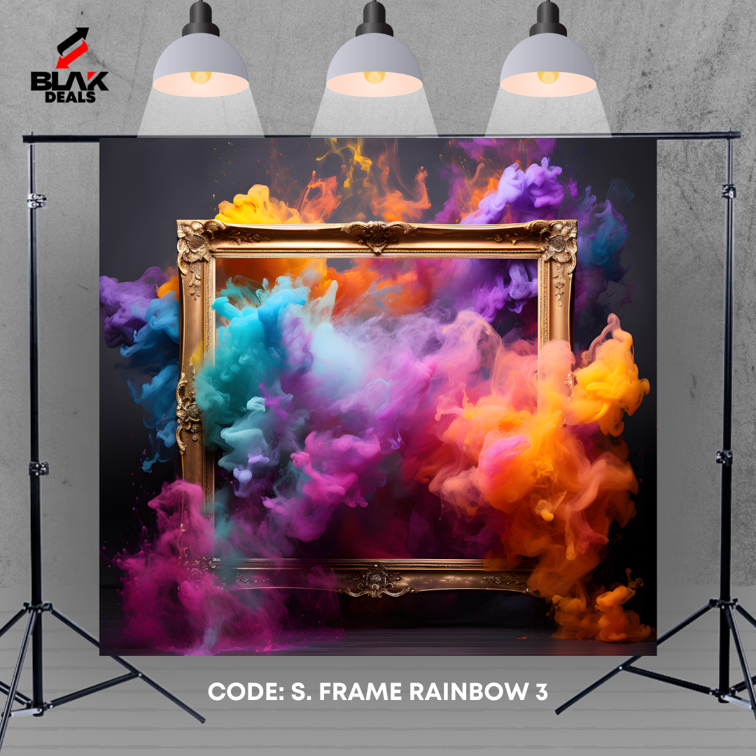 Rainbow Smoke Frame Maternity Portrait Photography Backdrop Photoshoot | BLAK Deals