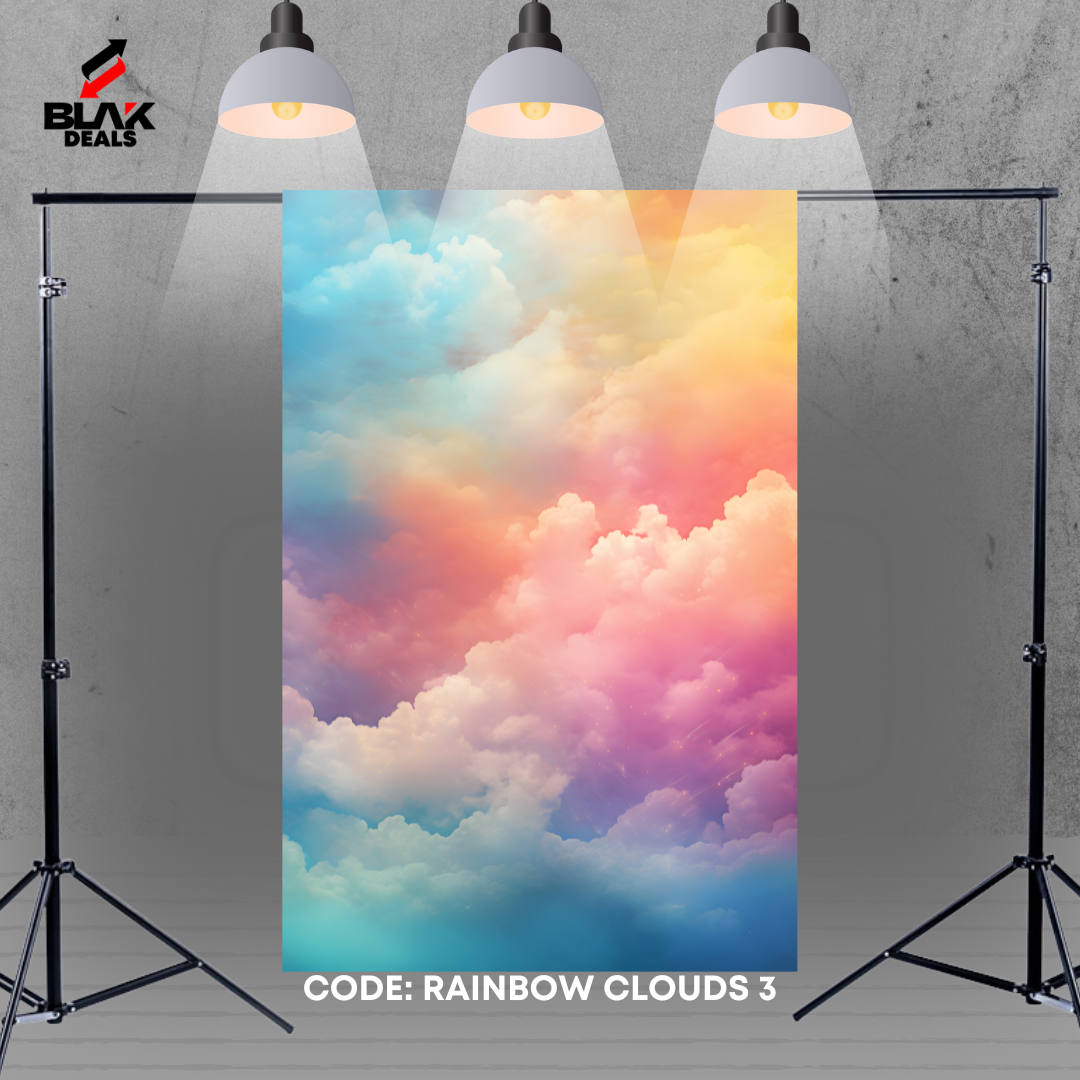 Rainbow Clouds Heaven Maternity Portrait Photography Backdrop Photoshoot | BLAK Deals