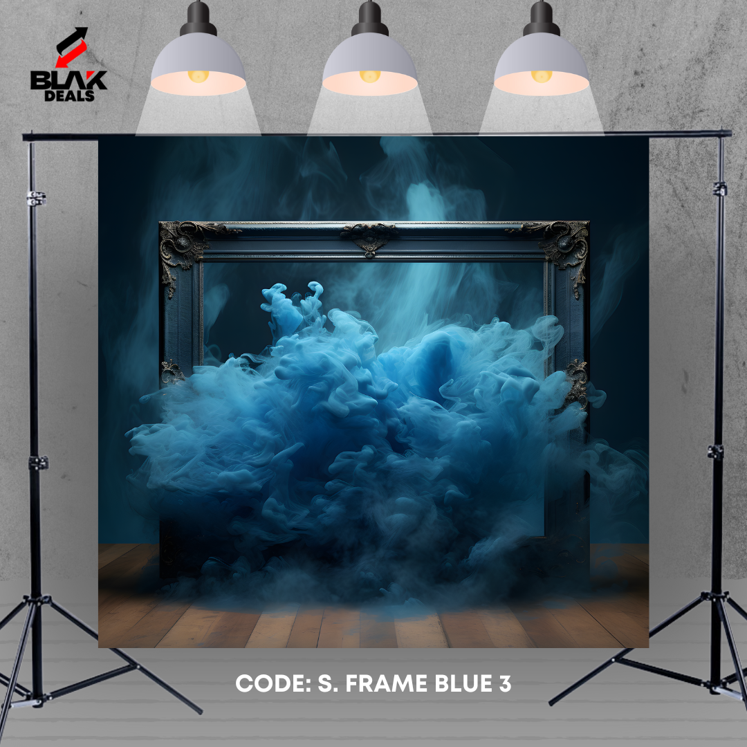 Blue Smoke Frame Maternity Portrait Photography Backdrop Photoshoot | BLAK Deals