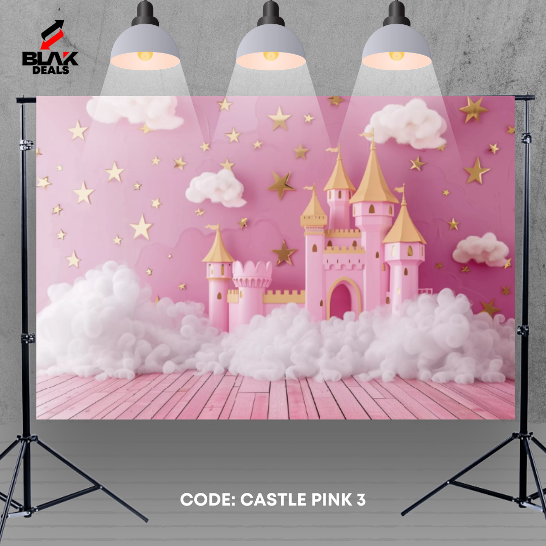 Castle Pink Fairytale Kids Newborn Toddler Photography Backdrop Photoshoot | BLAK Deals