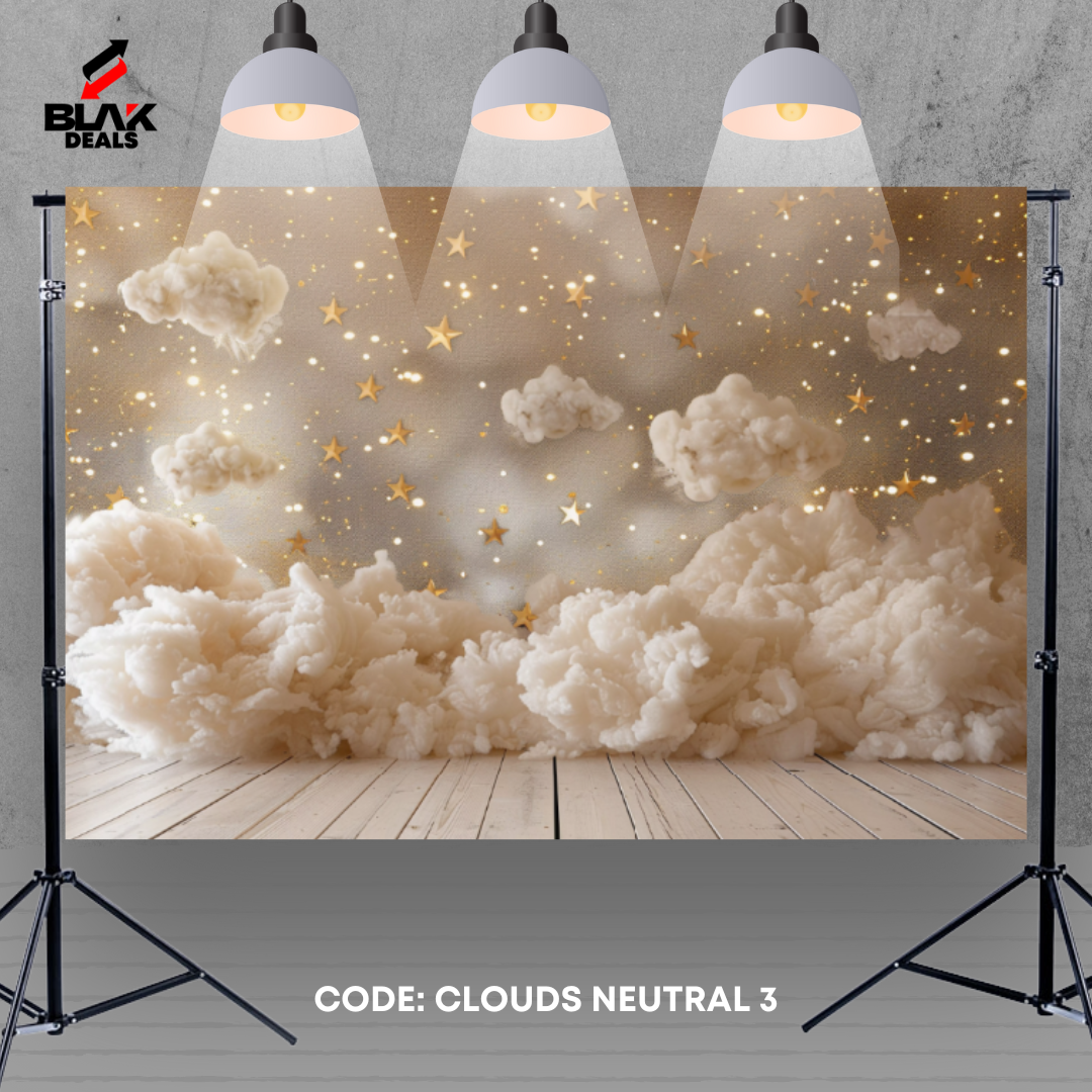 Clouds Neutrals White Brown Nude Kids Newborn Toddler Photography Backdrop Photoshoot | BLAK Deals