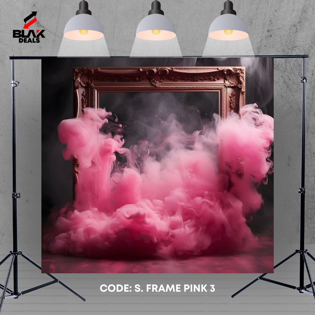 Pink Smoke Frame Maternity Portrait Photography Backdrop Photoshoot | BLAK Deals